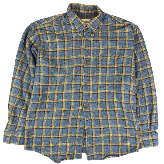 Vintage Flanellhemd Blau/Gelb - L
