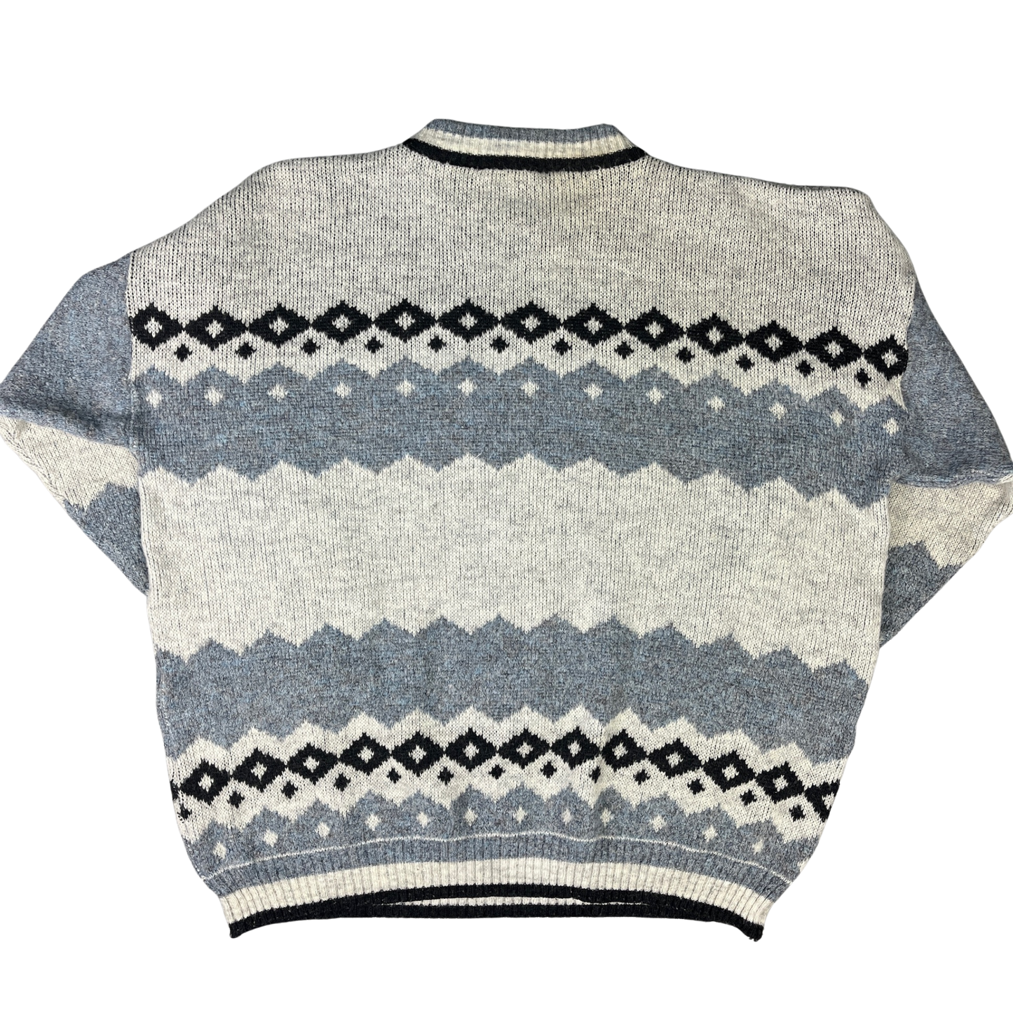 Vintage Artic Strickpullover mit Patch Grau/Blau - XXL