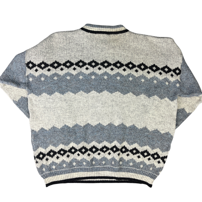 Vintage Artic Strickpullover mit Patch Grau/Blau - XXL