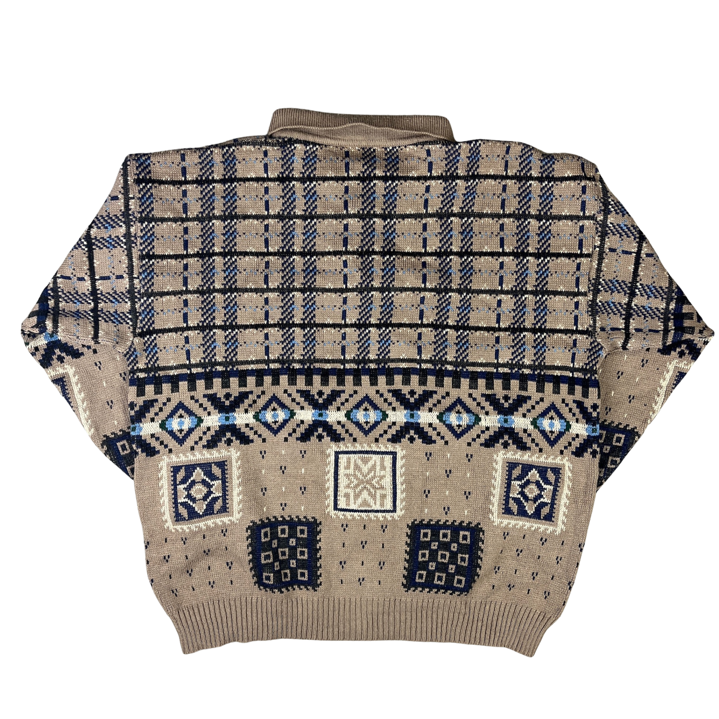 Vintage  Fair Isle Strickpullover Braun - XL