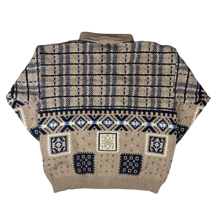Vintage  Fair Isle Strickpullover Braun - XL