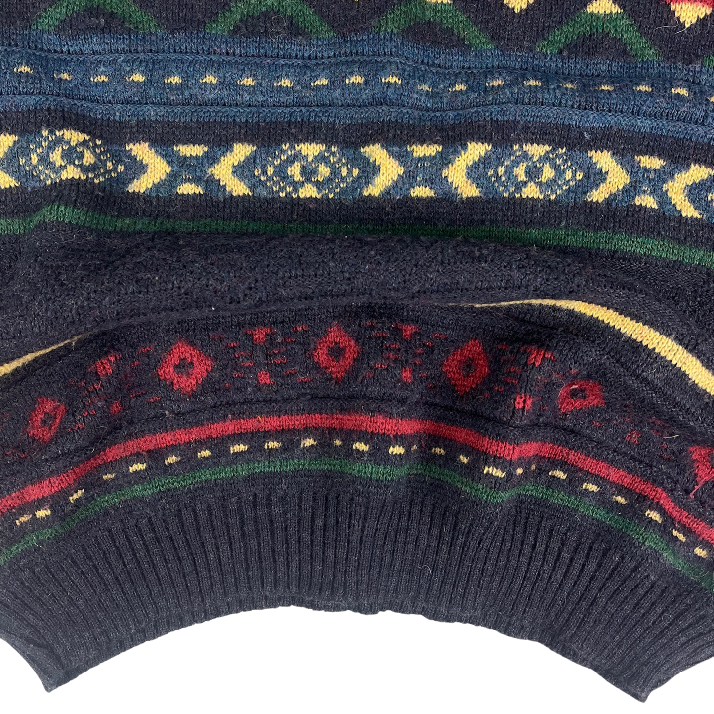 Vintage Strickpullover mit Fair Isle Muster Bunt - XL
