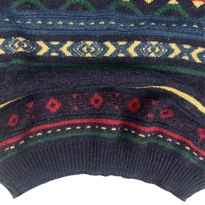 Vintage Strickpullover mit Fair Isle Muster Bunt - XL