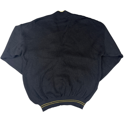 Vintage Opel Cardigan Strickjacke Schwarz/Gelb - S/M