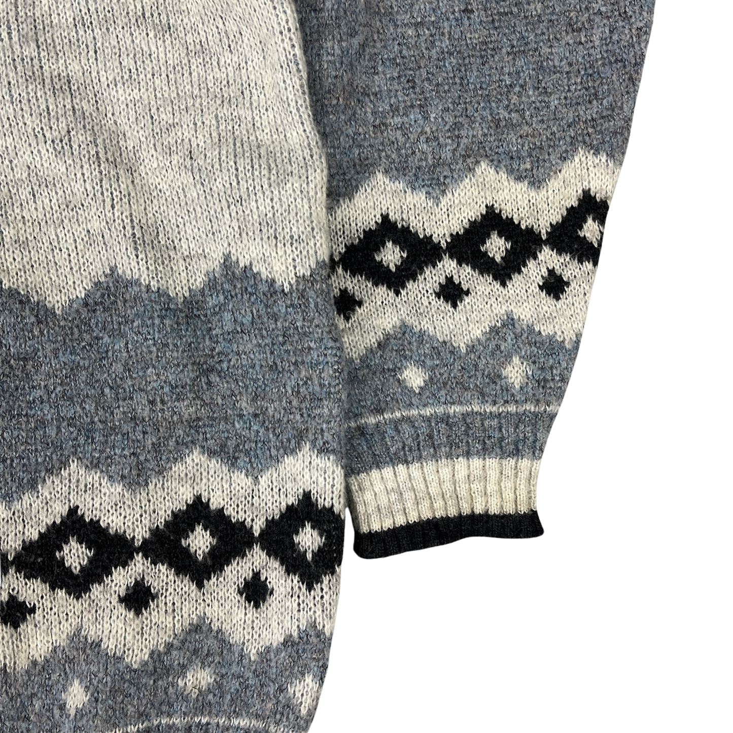 Vintage Artic Strickpullover mit Patch Grau/Blau - XXL