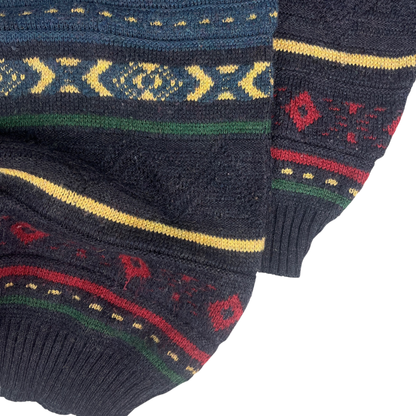 Vintage Strickpullover mit Fair Isle Muster Bunt - XL