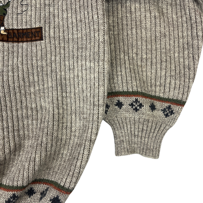 Vintage Cardigan Strickjacke Khaki/Beige - M