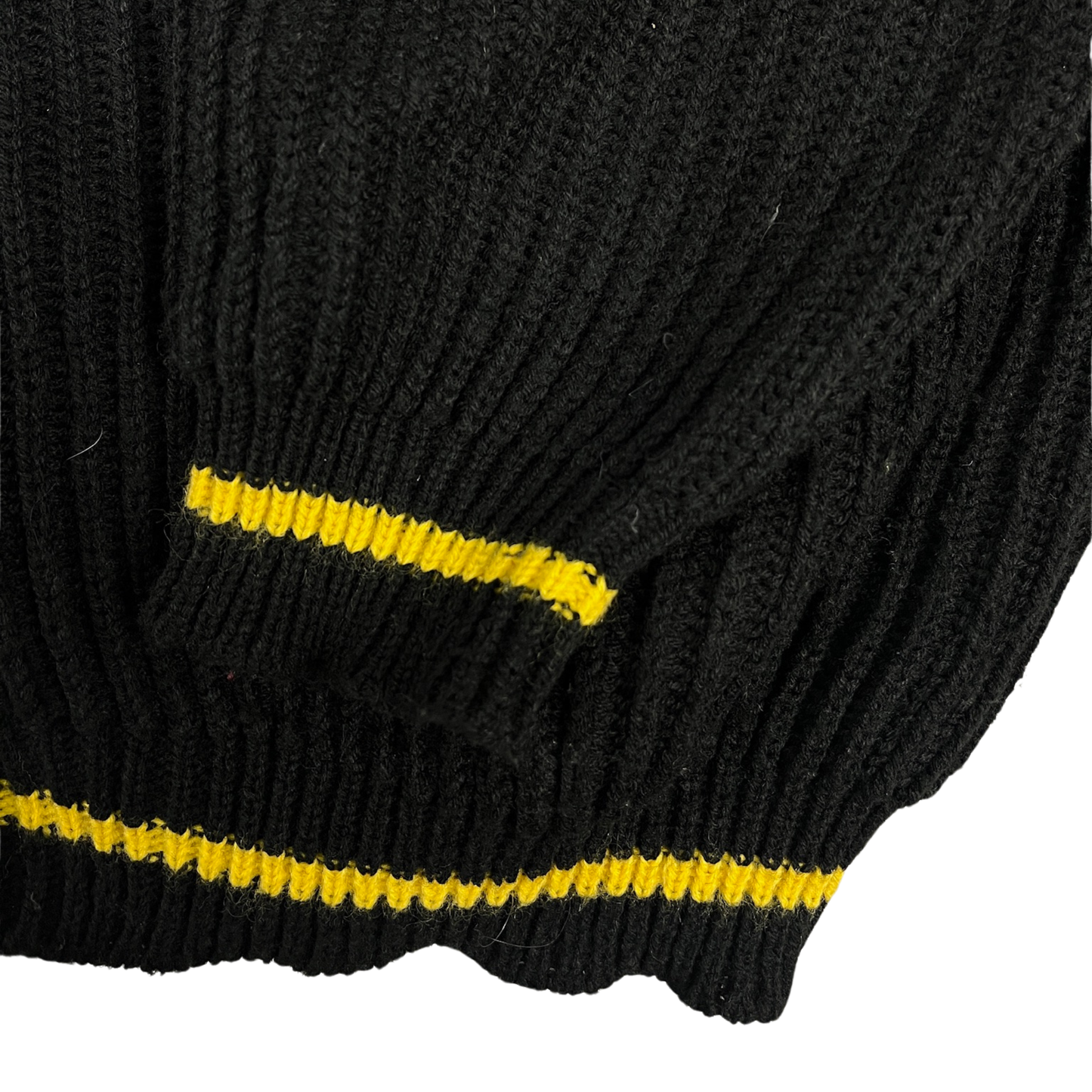 Vintage Cardigan Strickjacke mit Patches Schwarz - XL