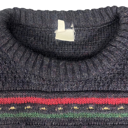 Vintage Strickpullover mit Fair Isle Muster Bunt - XL
