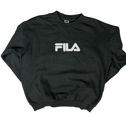Vintage Fila Boxy Fit Sweater Grau - S