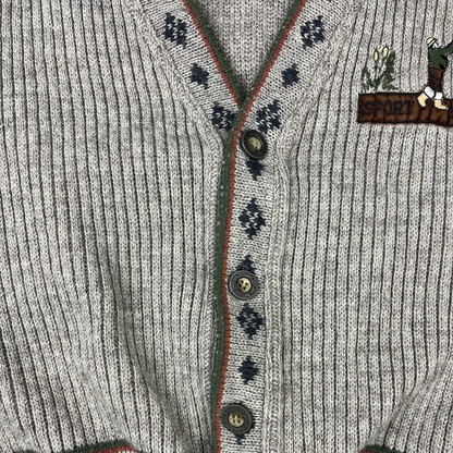 Vintage Cardigan Strickjacke Khaki/Beige - M