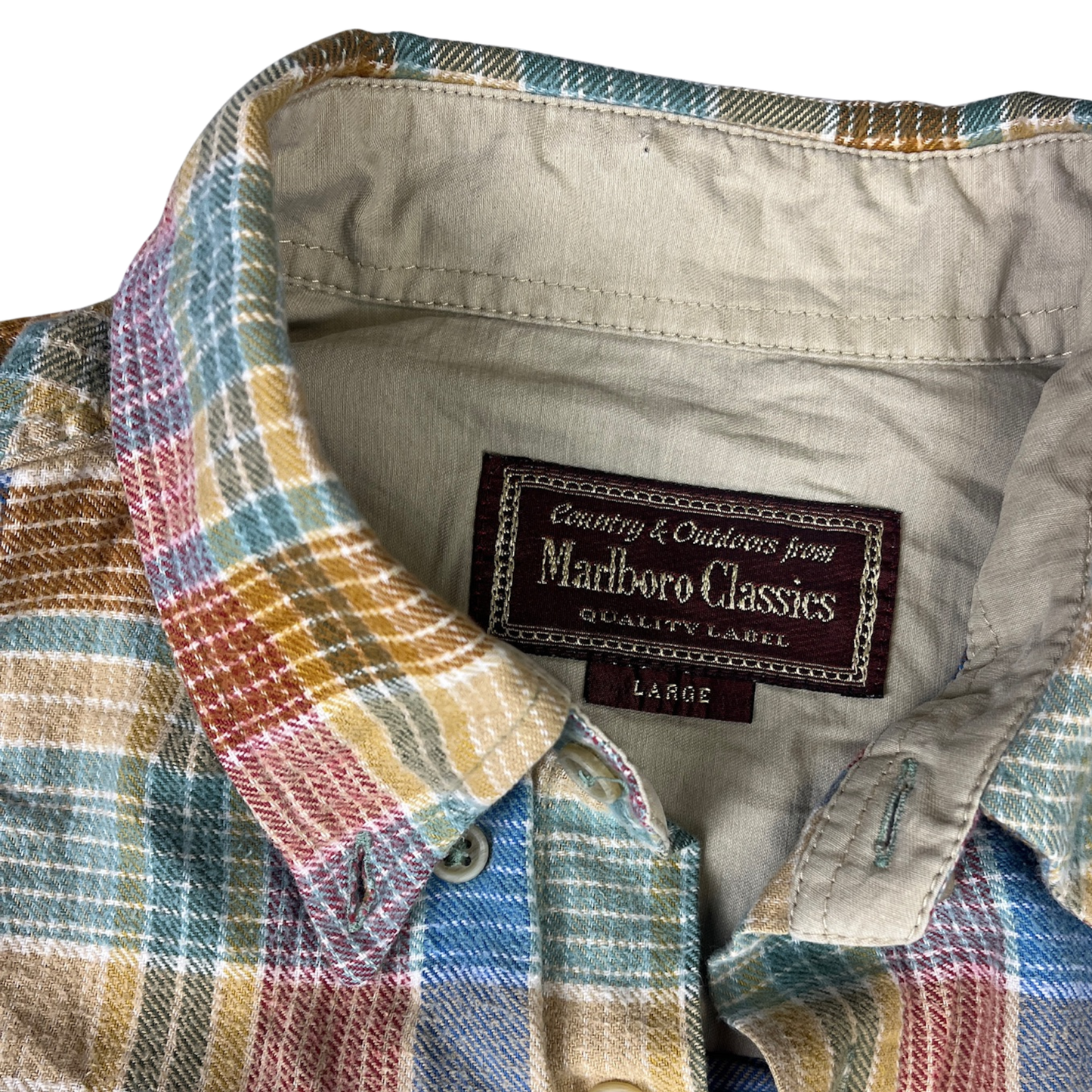 Vintage Marlboro Flanellhemd karriert Bunt - L