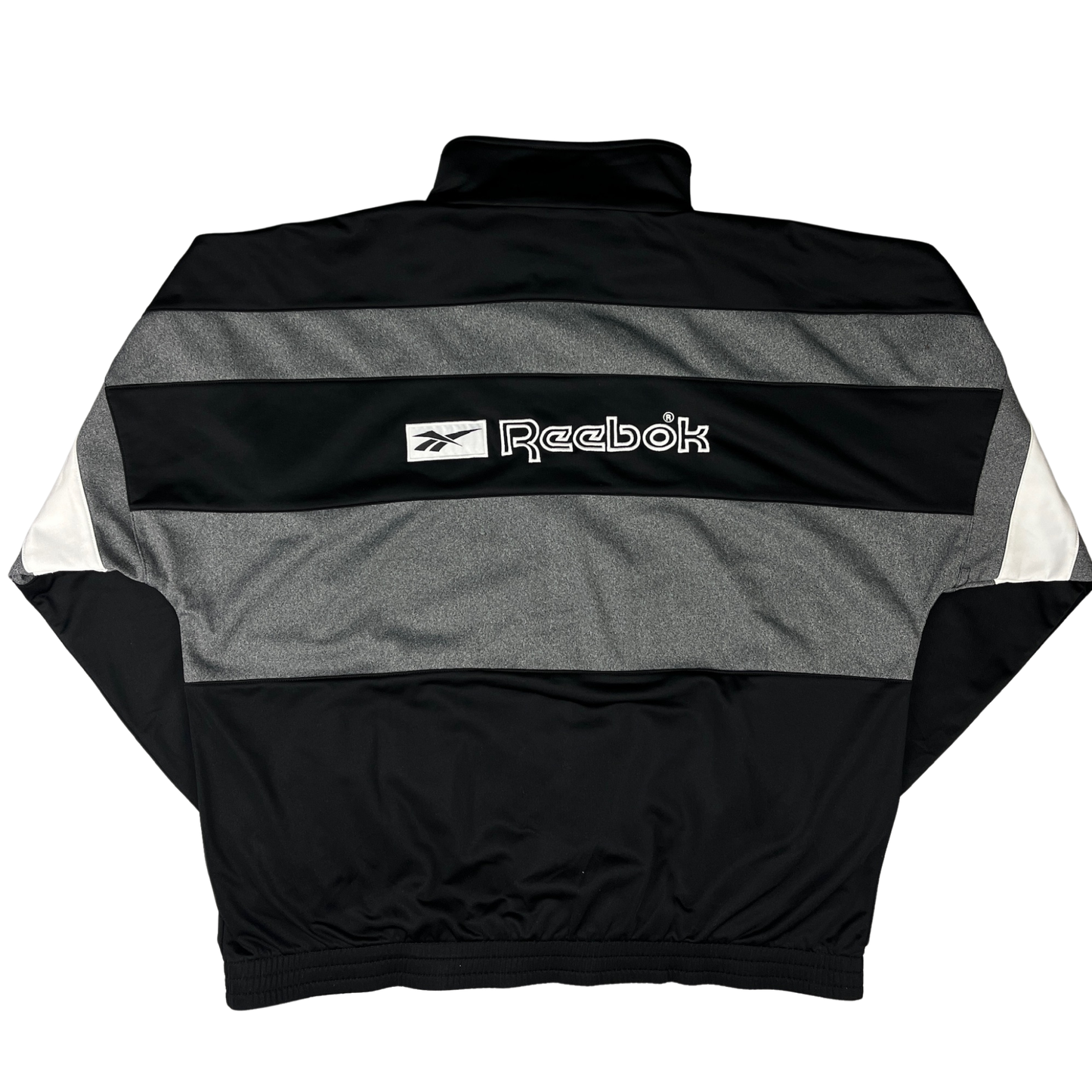 Vintage Reebok Trainingsjacke Grau/Schwarz - M