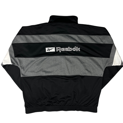 Vintage Reebok Trainingsjacke Grau/Schwarz - M
