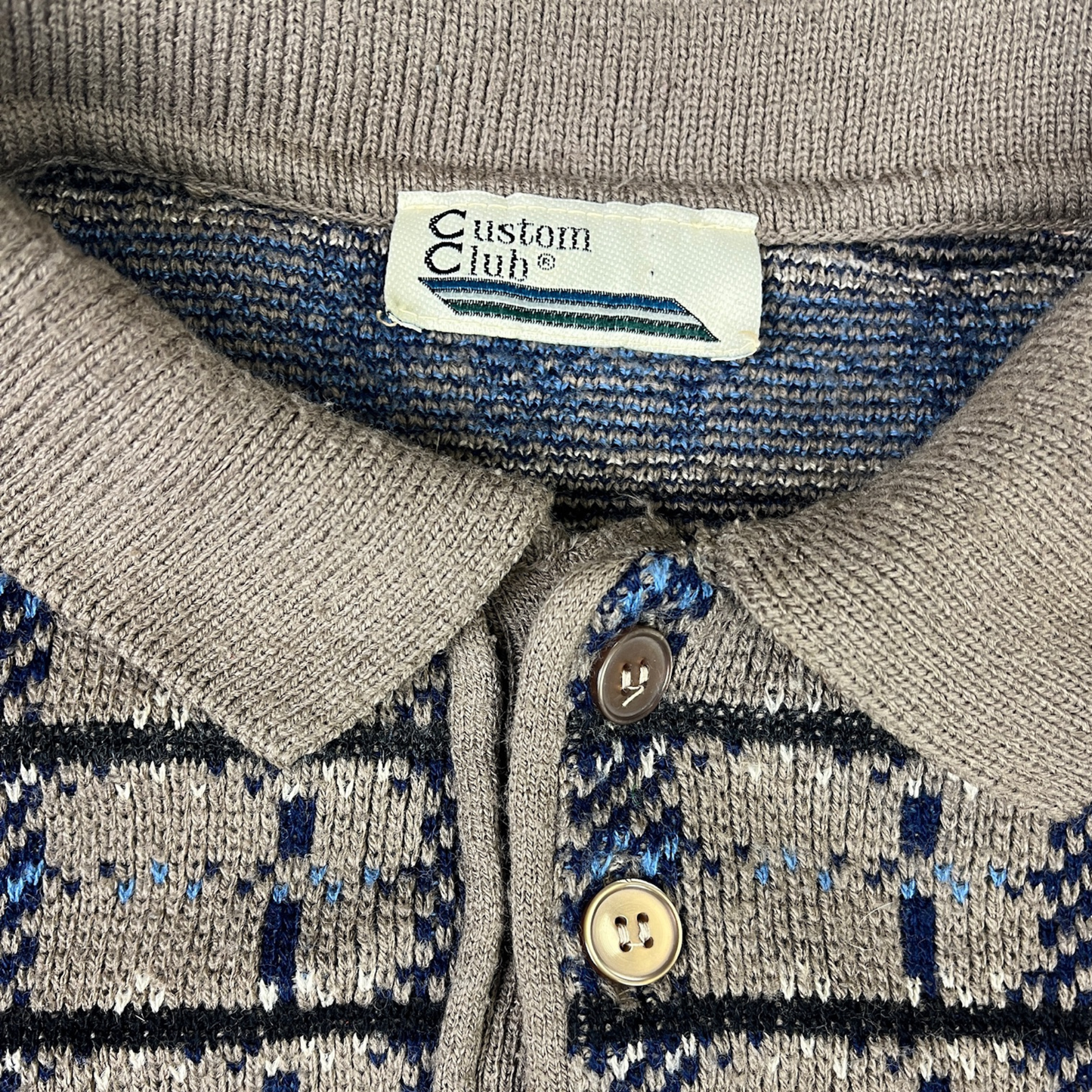 Vintage  Fair Isle Strickpullover Braun - XL