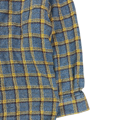 Vintage Flanellhemd Blau/Gelb - L
