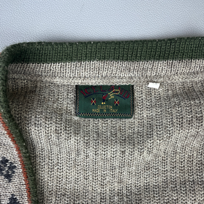 Vintage Cardigan Strickjacke Khaki/Beige - M