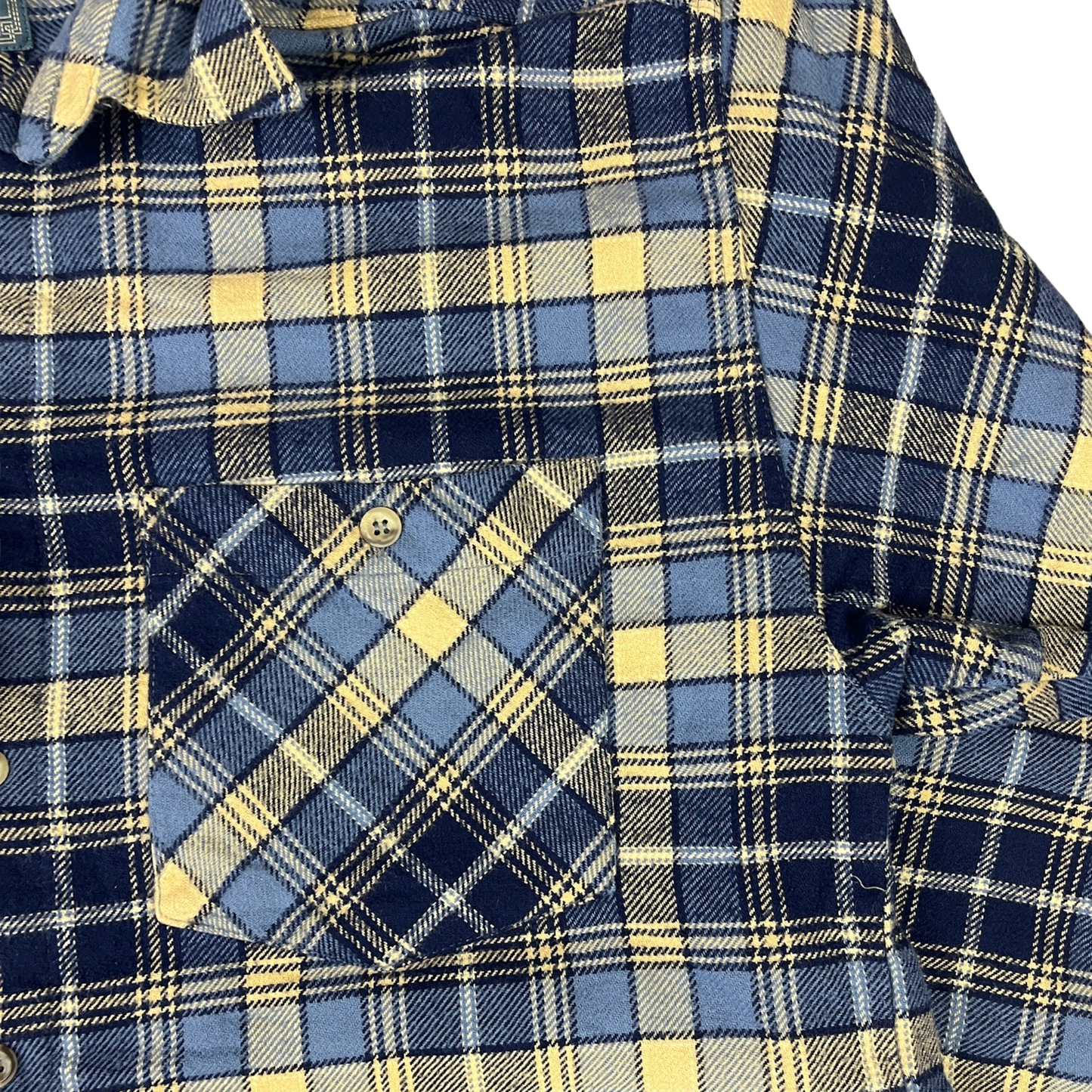 Vintage New Basic Flanellhemd karriert Blau/Schwarz - S