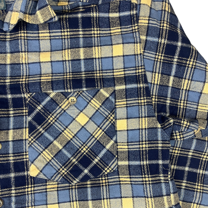 Vintage New Basic Flanellhemd karriert Blau/Schwarz - S