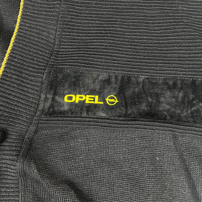 Vintage Opel Cardigan Strickjacke Schwarz/Gelb - S/M