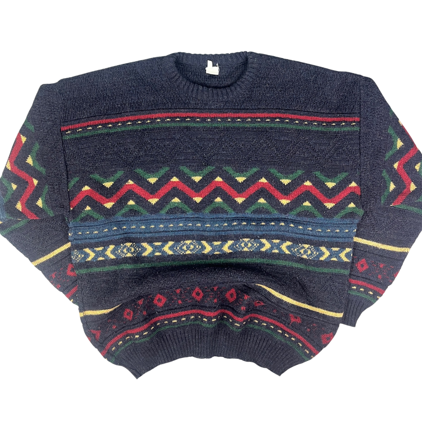 Vintage Strickpullover mit Fair Isle Muster Bunt - XL