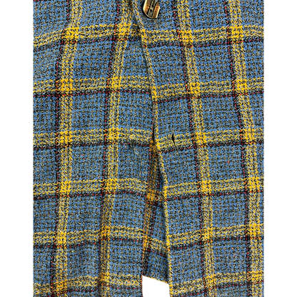 Vintage Flanellhemd Blau/Gelb - L