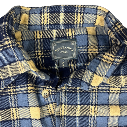 Vintage New Basic Flanellhemd karriert Blau/Schwarz - S