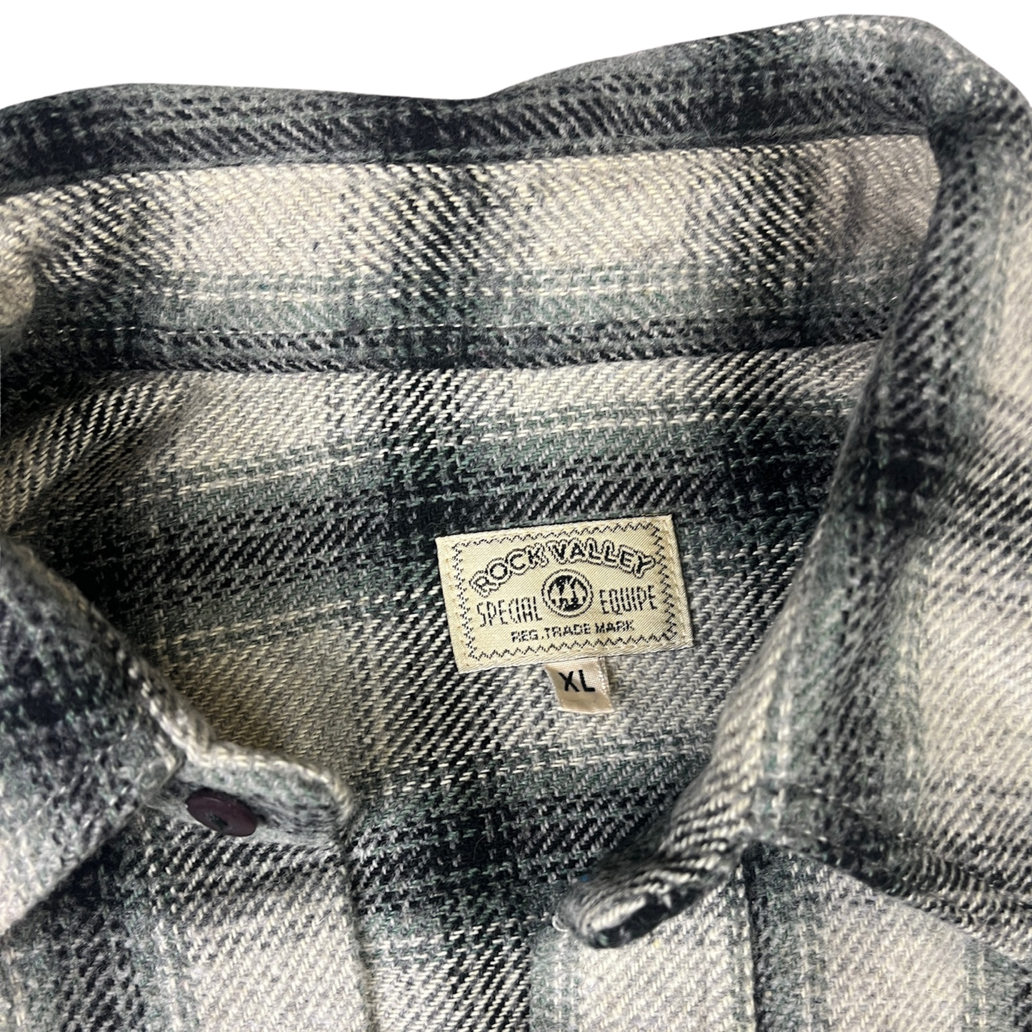 Vintage Rock Valley Flanellhemd karriert Beige/Schwarz - XL