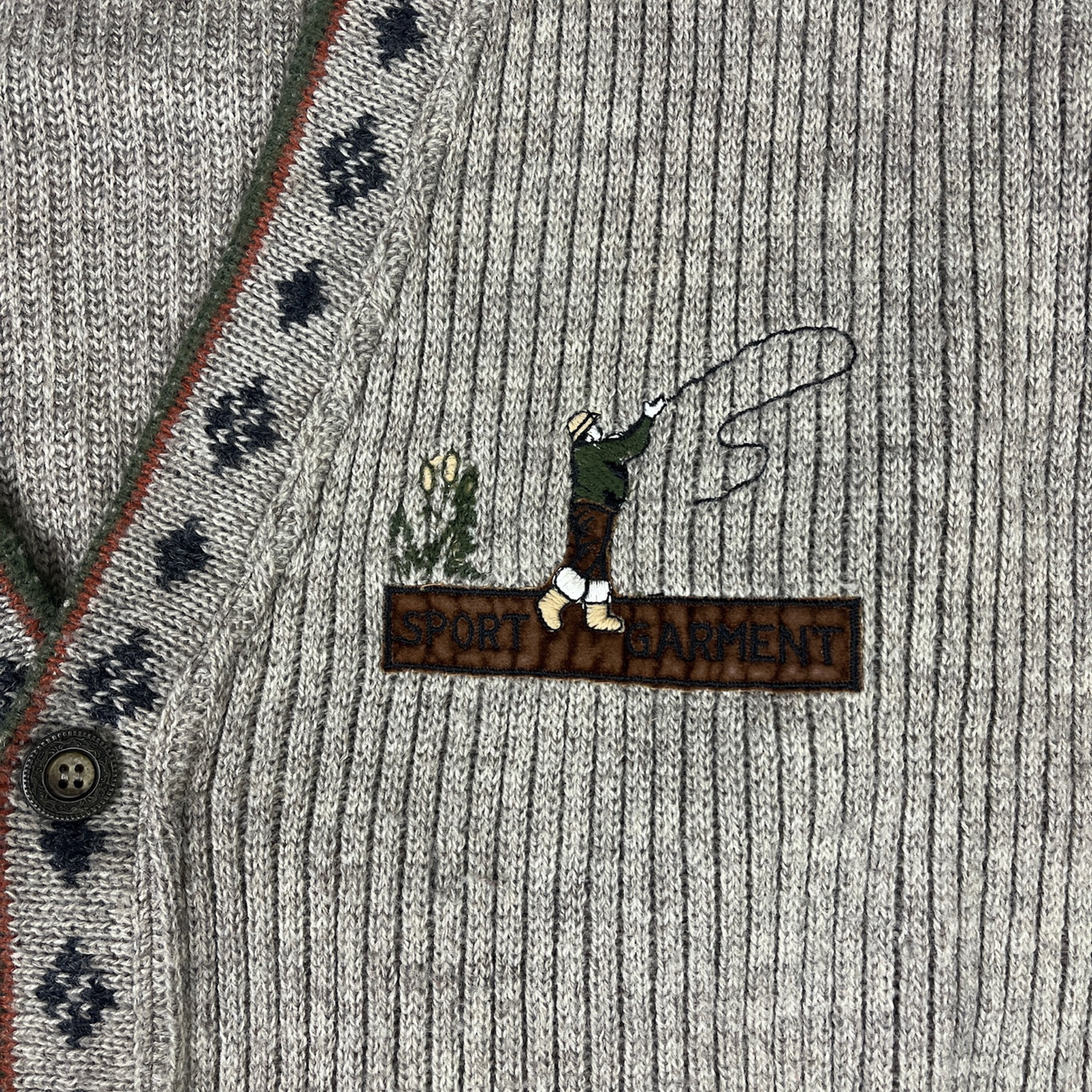 Vintage Cardigan Strickjacke Khaki/Beige - M