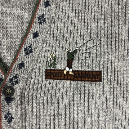 Vintage Cardigan Strickjacke Khaki/Beige - M