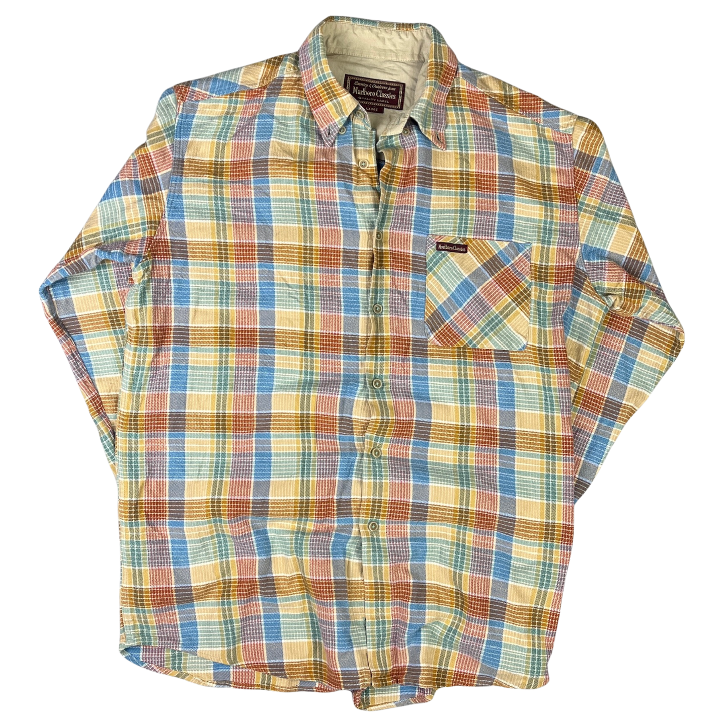Vintage Marlboro Flanellhemd karriert Bunt - L