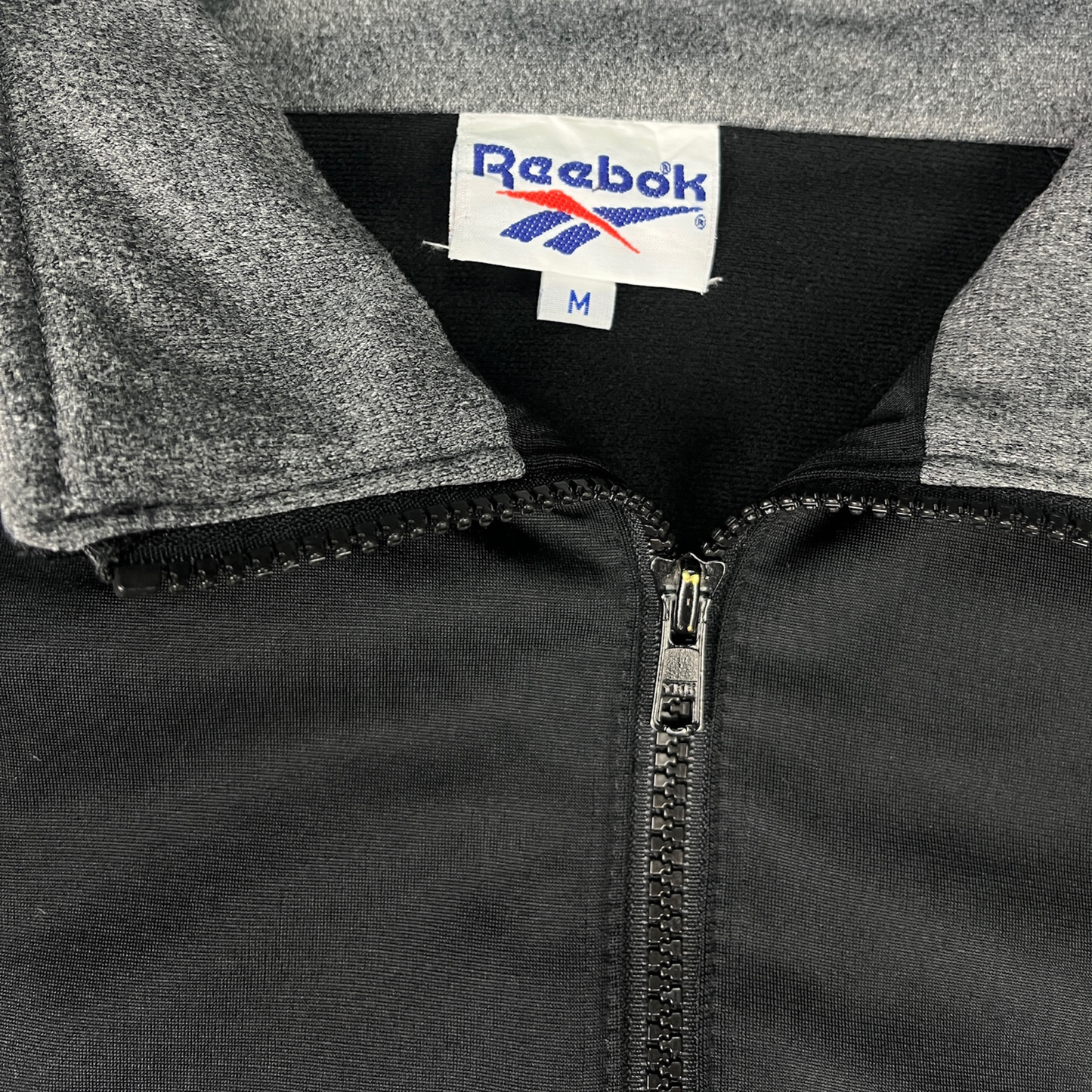 Vintage Reebok Trainingsjacke Grau/Schwarz - M
