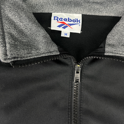 Vintage Reebok Trainingsjacke Grau/Schwarz - M
