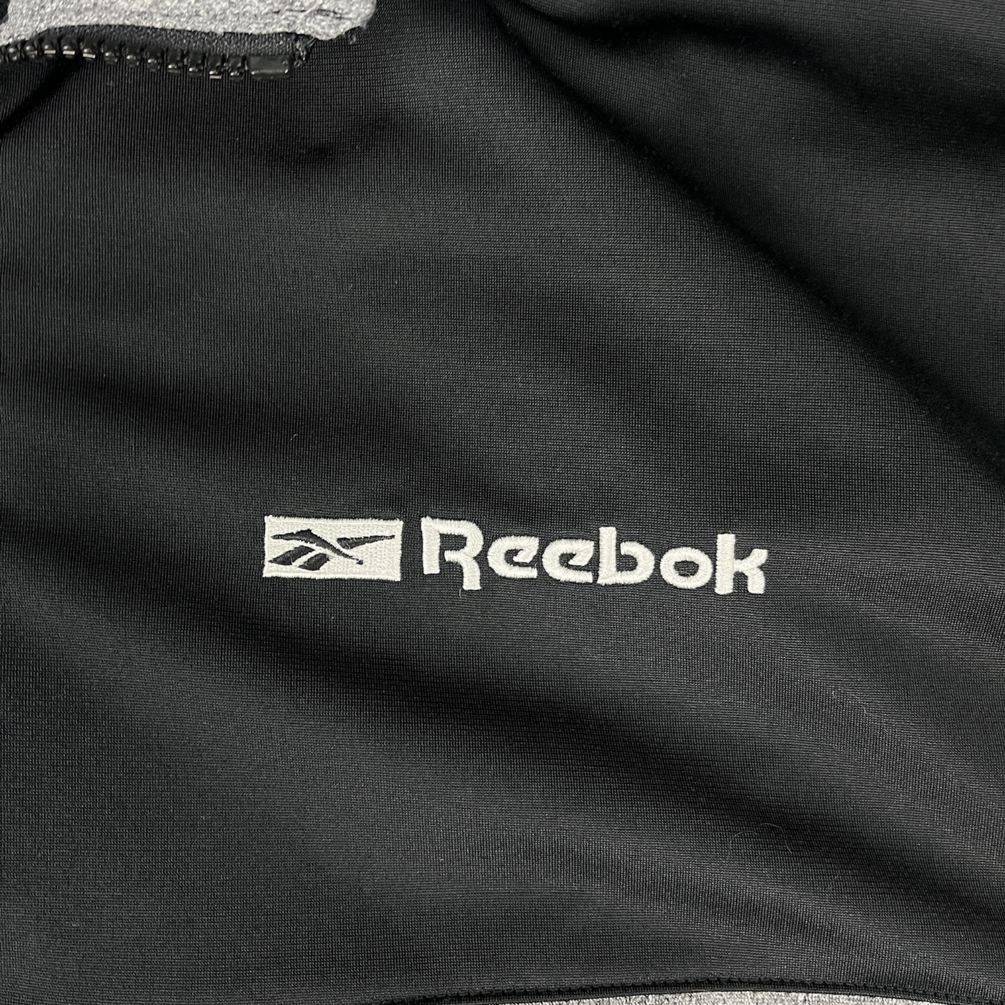 Vintage Reebok Trainingsjacke Grau/Schwarz - M