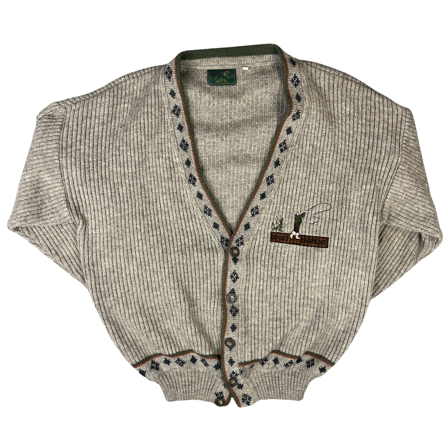 Vintage Cardigan Strickjacke Khaki/Beige - M