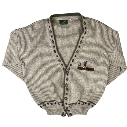 Vintage Cardigan Strickjacke Khaki/Beige - M