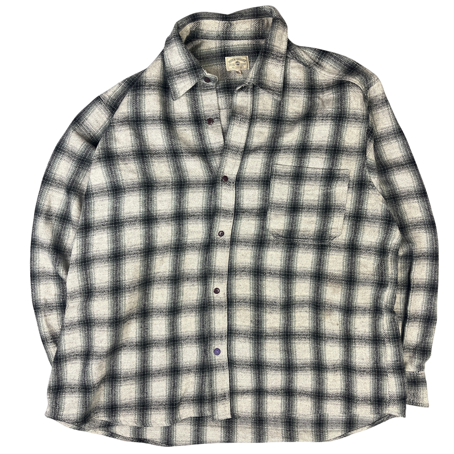 Vintage Rock Valley Flanellhemd karriert Beige/Schwarz - XL