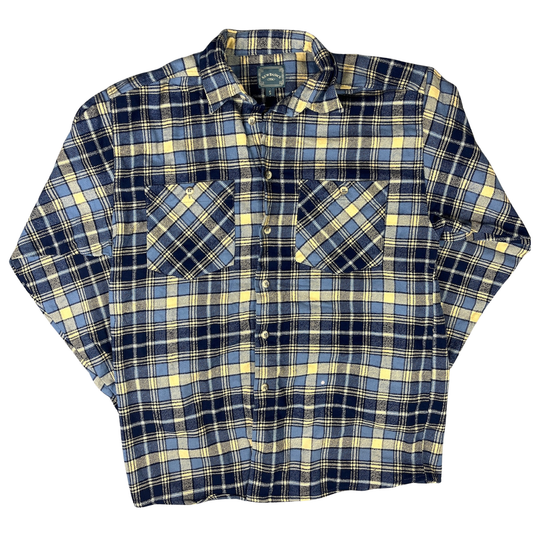 Vintage New Basic Flanellhemd karriert Blau/Schwarz - S